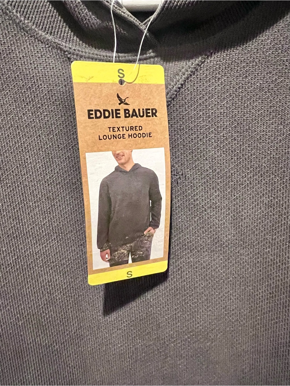 Eddie Bauer Men's Textured Crewneck Hoodie - Charcoal